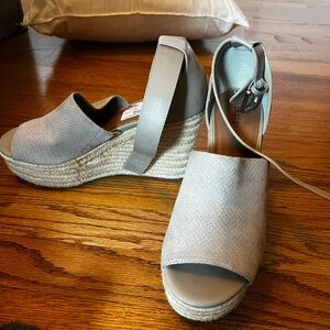 Stylish Gray Wedge Sandals